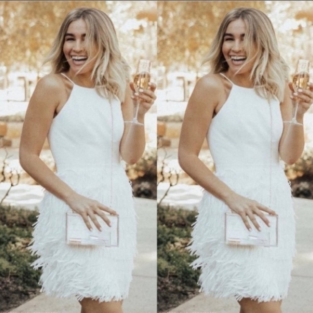 Anthropologie / BHLDN x Aidan Mattox fringe dress size 10